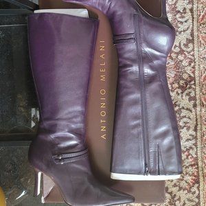 Beautiful Merlot colored tall boot.